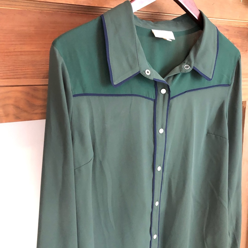 ModCloth sheer pearl snap - Picture 4 of 8